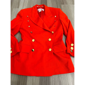 Women's vintage 100% wool Escada by Margeretha Ley Red blazer Size 12
